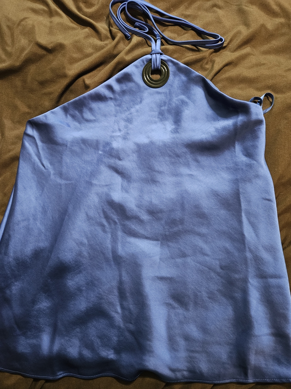 Silky Blue Halter Women's Shirt